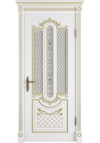 Межкомнатная дверь Alexandria, со стеклом, цвет Polar PG