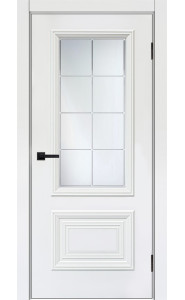 Дверь Багет 2 Белая эмаль со стеклом