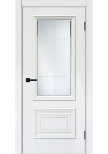 Дверь Багет 2 Белая эмаль со стеклом Дверь Багет 2 Белая эмаль со стеклом