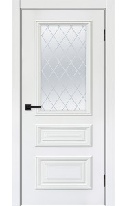 Дверь Багет 3 Белая эмаль со стеклом